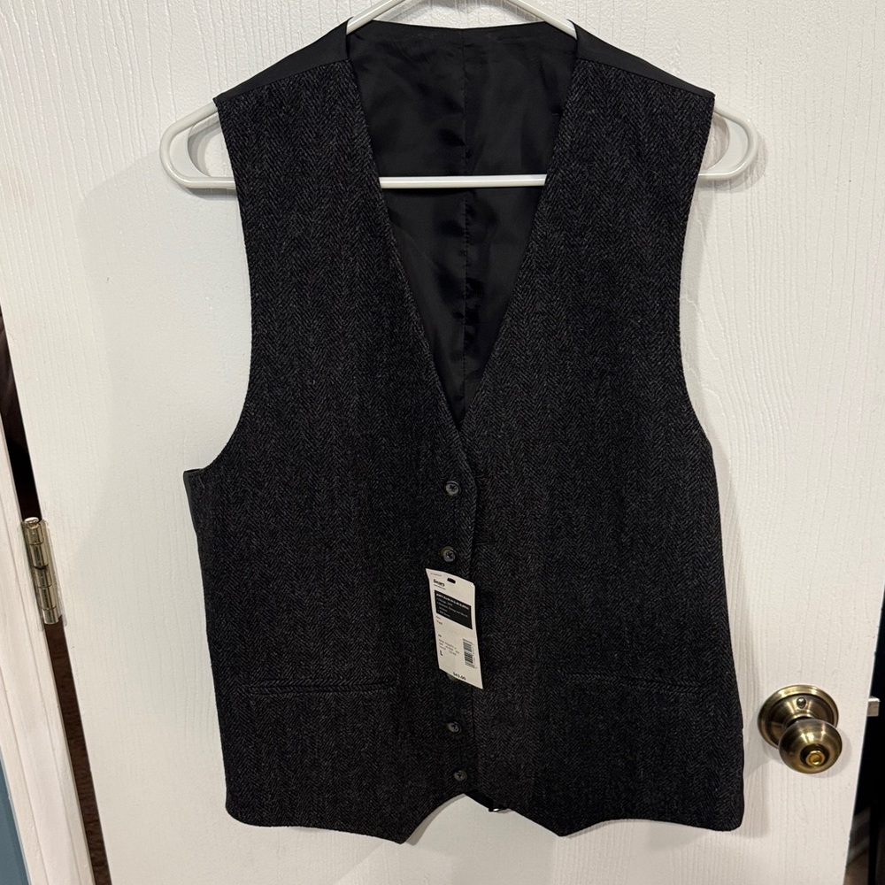 Structure Charcoal Button-Up Vest